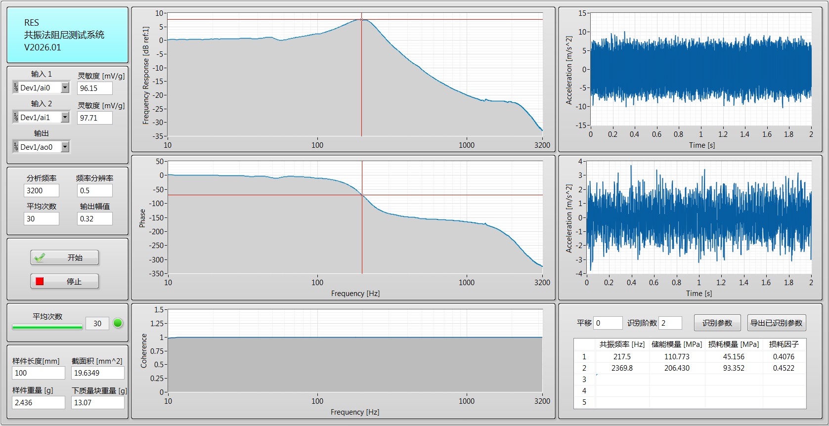 RES 测试系统操作界面